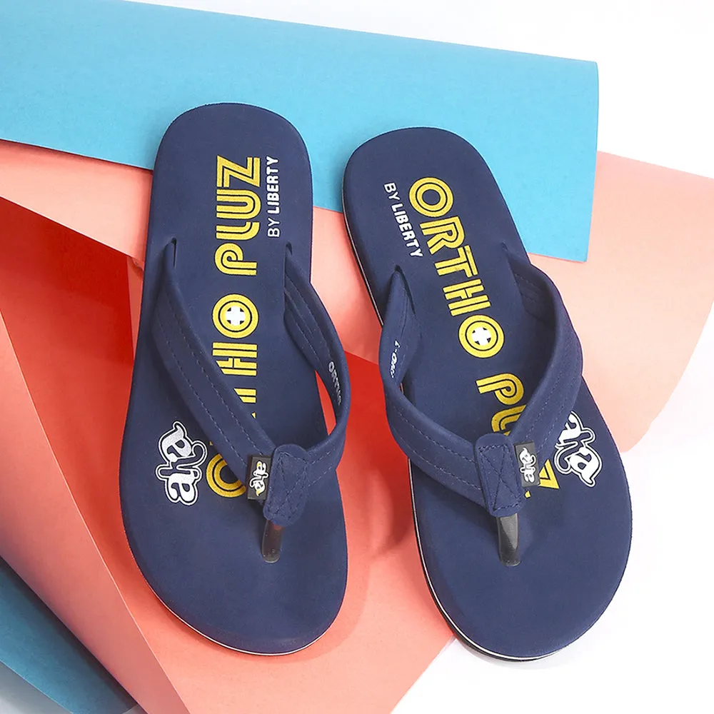 A-HA Casual Blue Flip-Flops For Men ORTHO-1 By Liberty