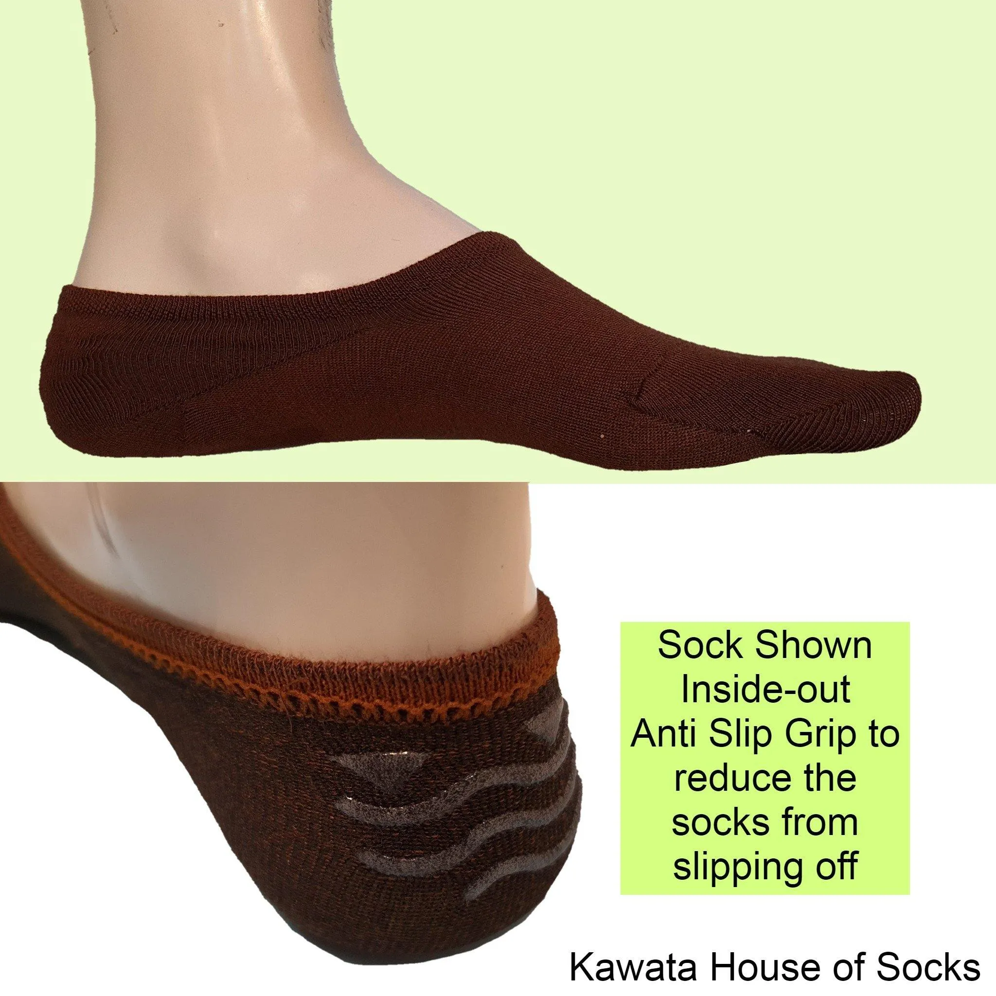 Bamboo Loafer Socks/No-Show Socks with Non-Slip Inner Heel