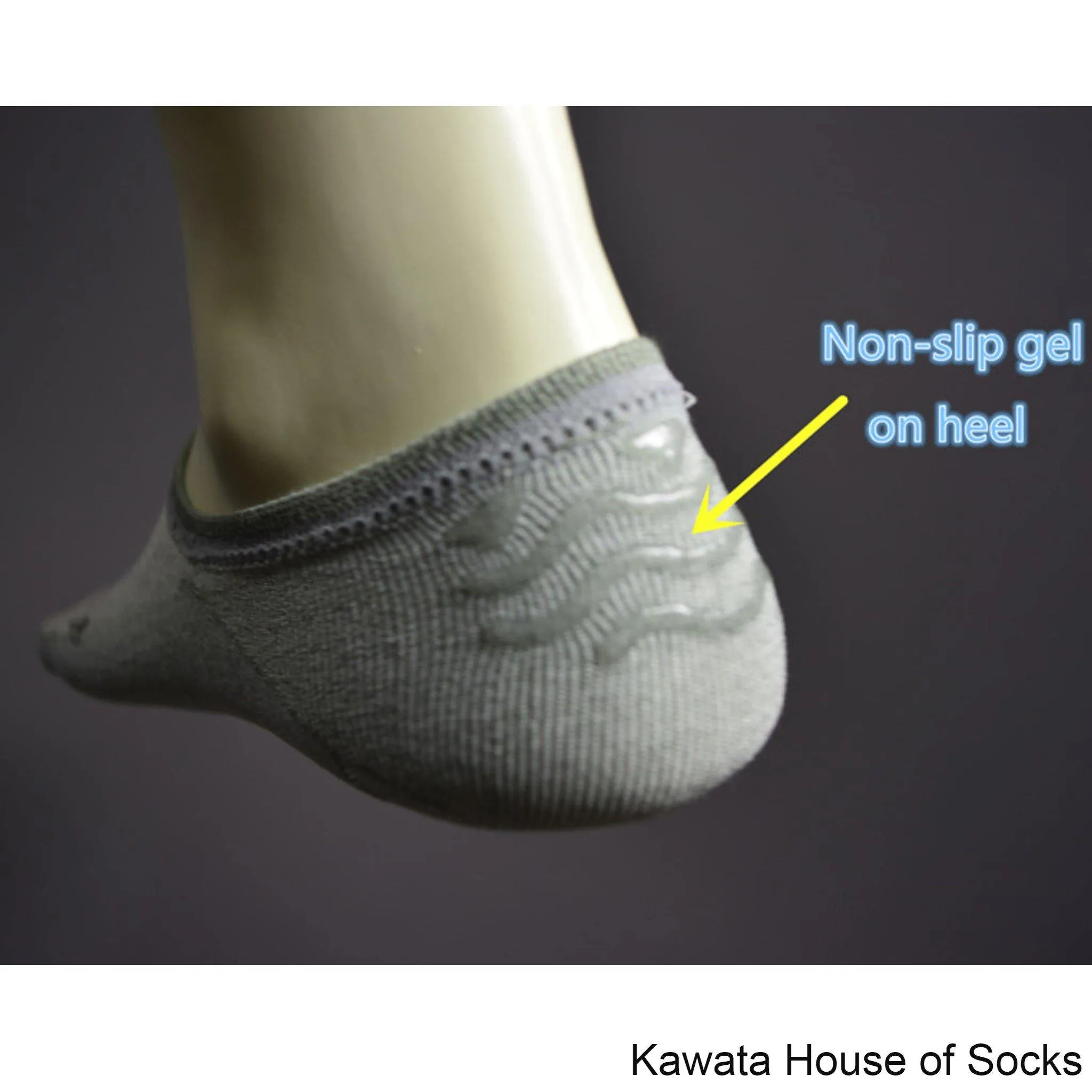 Bamboo Loafer Socks/No-Show Socks with Non-Slip Inner Heel