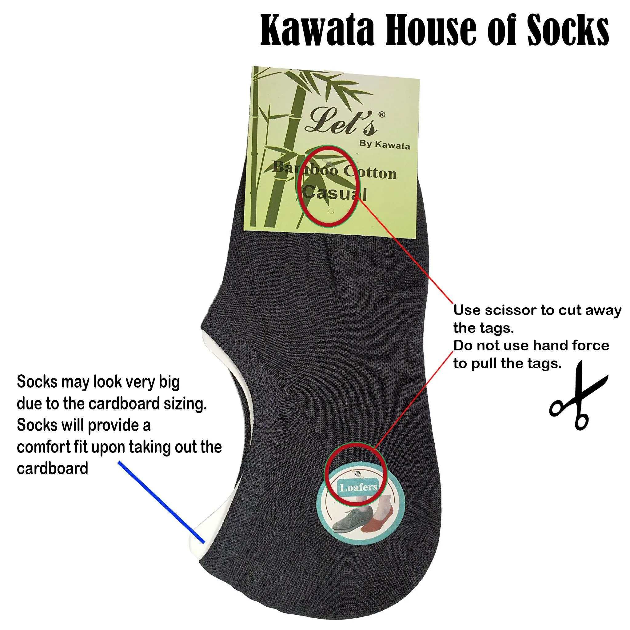 Bamboo Loafer Socks/No-Show Socks with Non-Slip Inner Heel