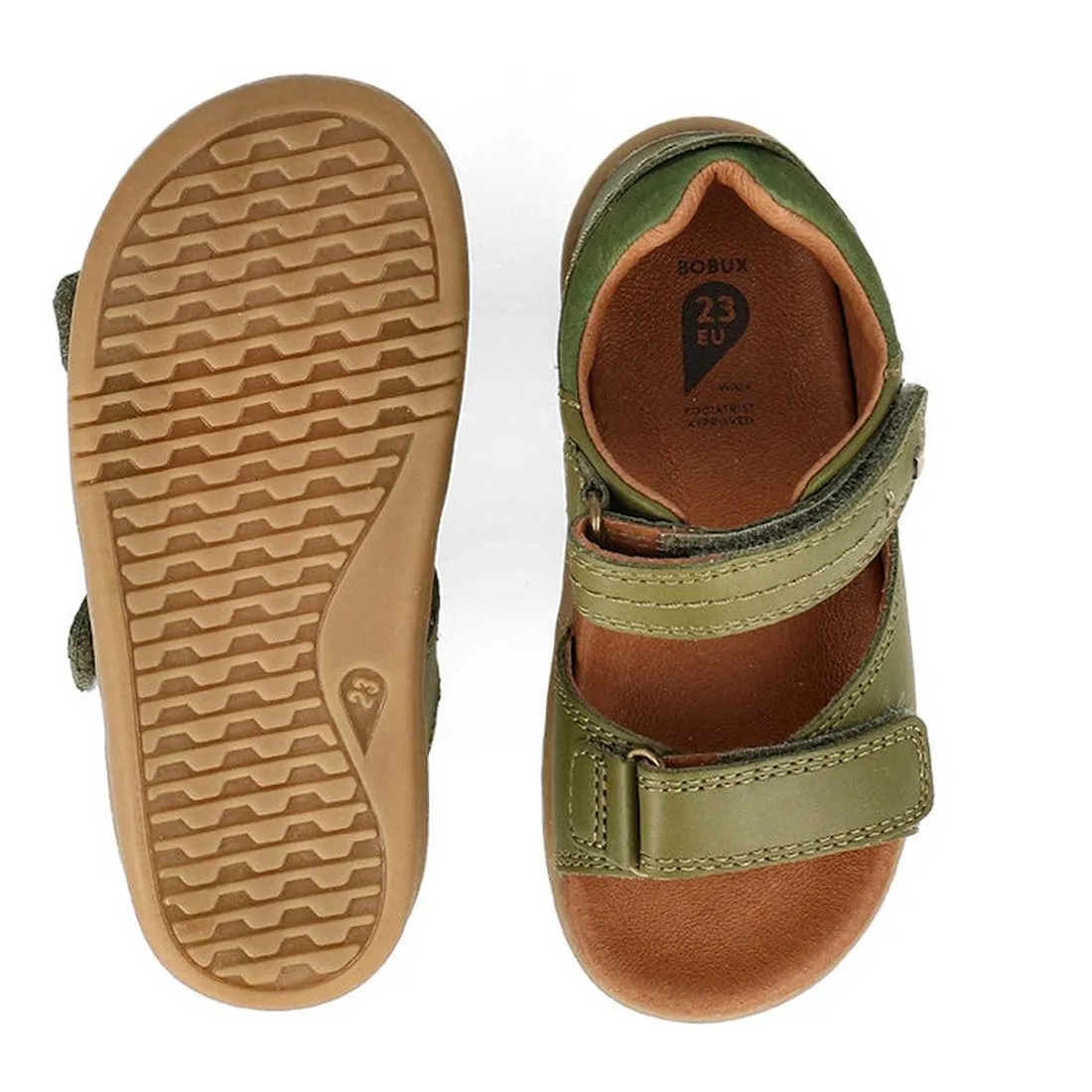 Bobux Kid  Plus Driftwood Sea Kelp Green Open Toe Sandal 833518