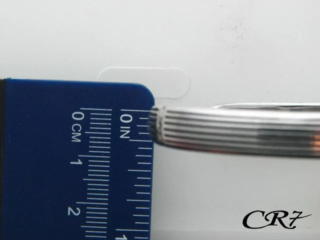 C03.011 - Sterling Silver CR7 Collection Men Solid Bangle Bracelet