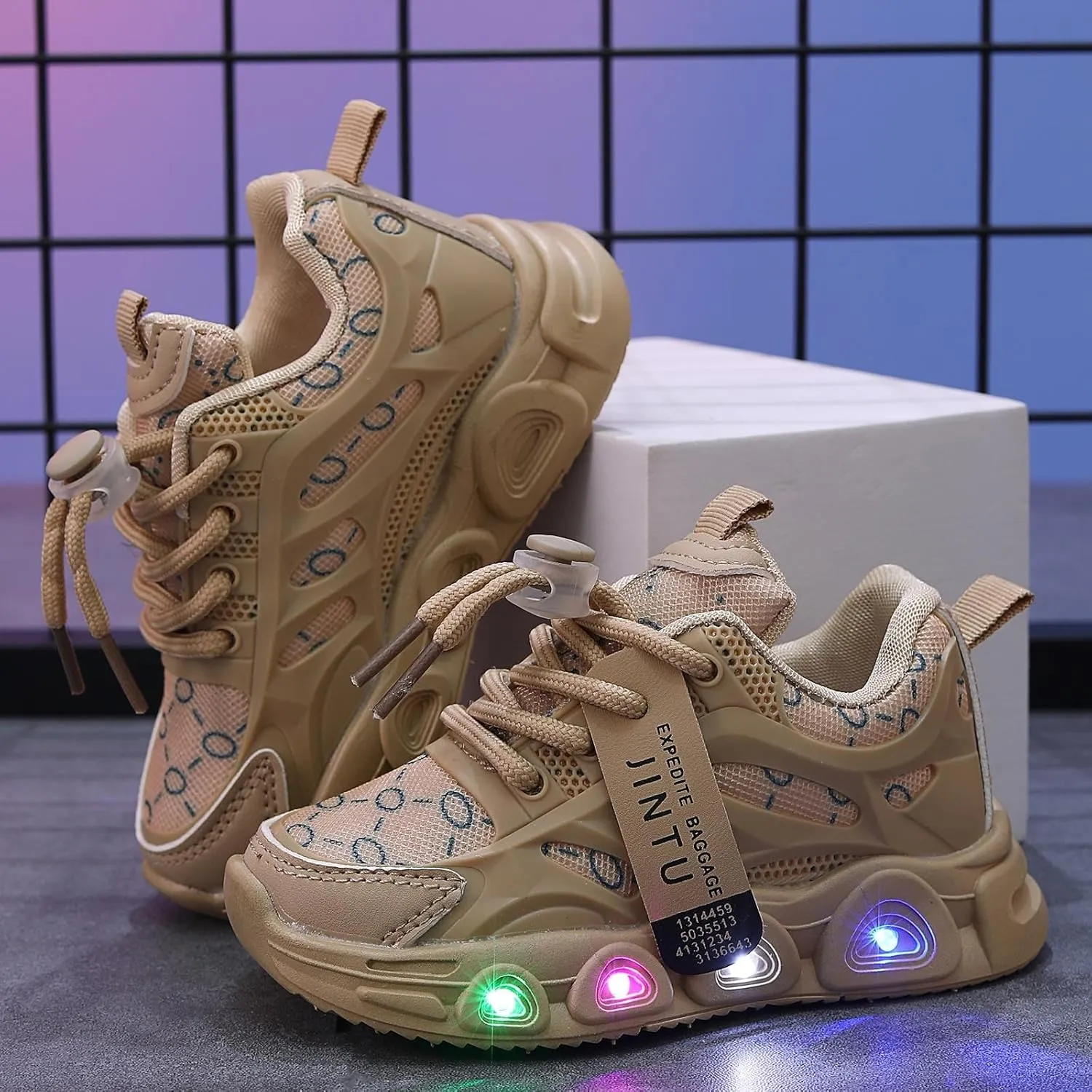 Cathalem Sneakers for Girls Boys, Kids Baby Shoes Sneakers LED Light Up Luminous Bowknot Sneakers Winter Warm Sneakers
