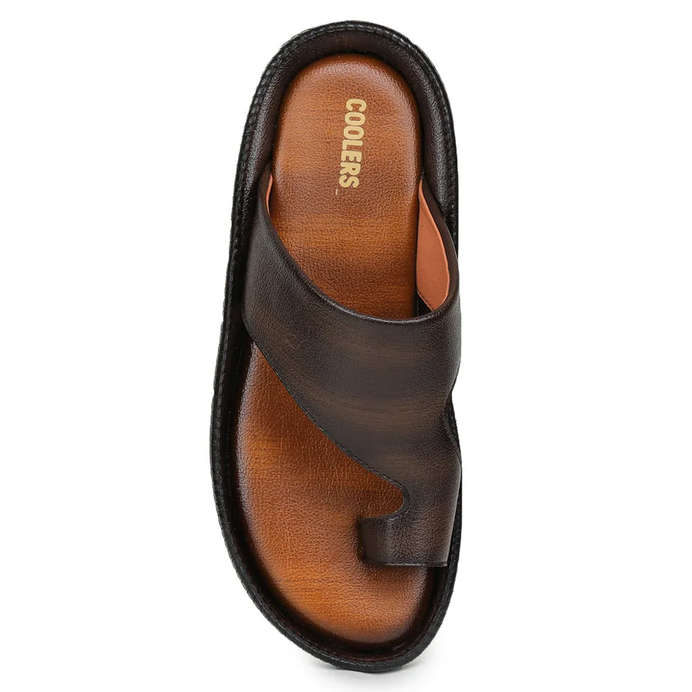 Libertys JPL-222 Casual Toe Ring Slippers for Men in Stylish Brown Color
