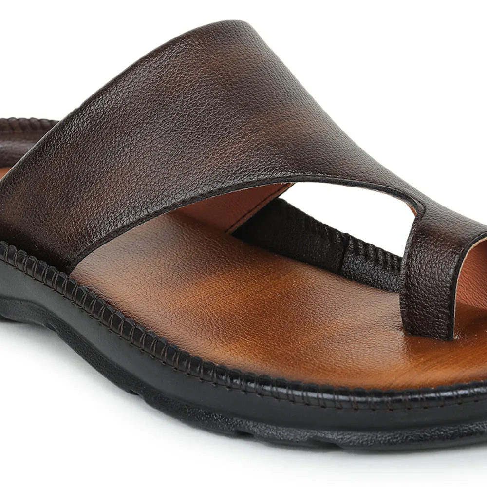 Libertys JPL-222 Casual Toe Ring Slippers for Men in Stylish Brown Color