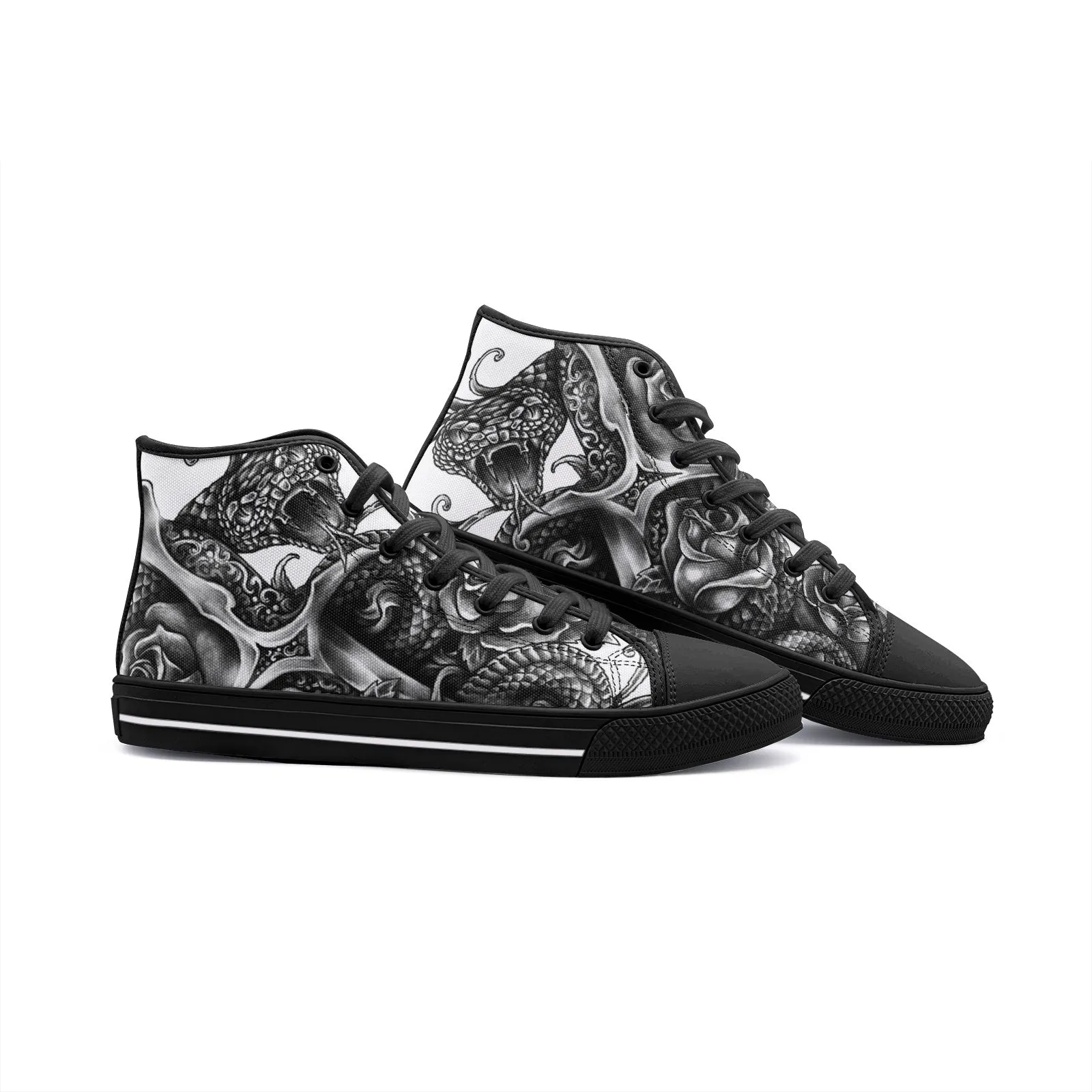 Dagger and Snake Unisex High Top Canvas Shoes