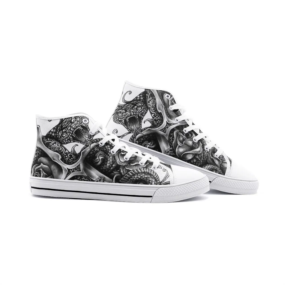Dagger and Snake Unisex High Top Canvas Shoes