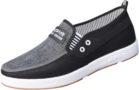 Fashion All Season Men Casual Shoes Flat Non Slip Soles Canvas Lightweight Slip On Comfortable Slip Shoes