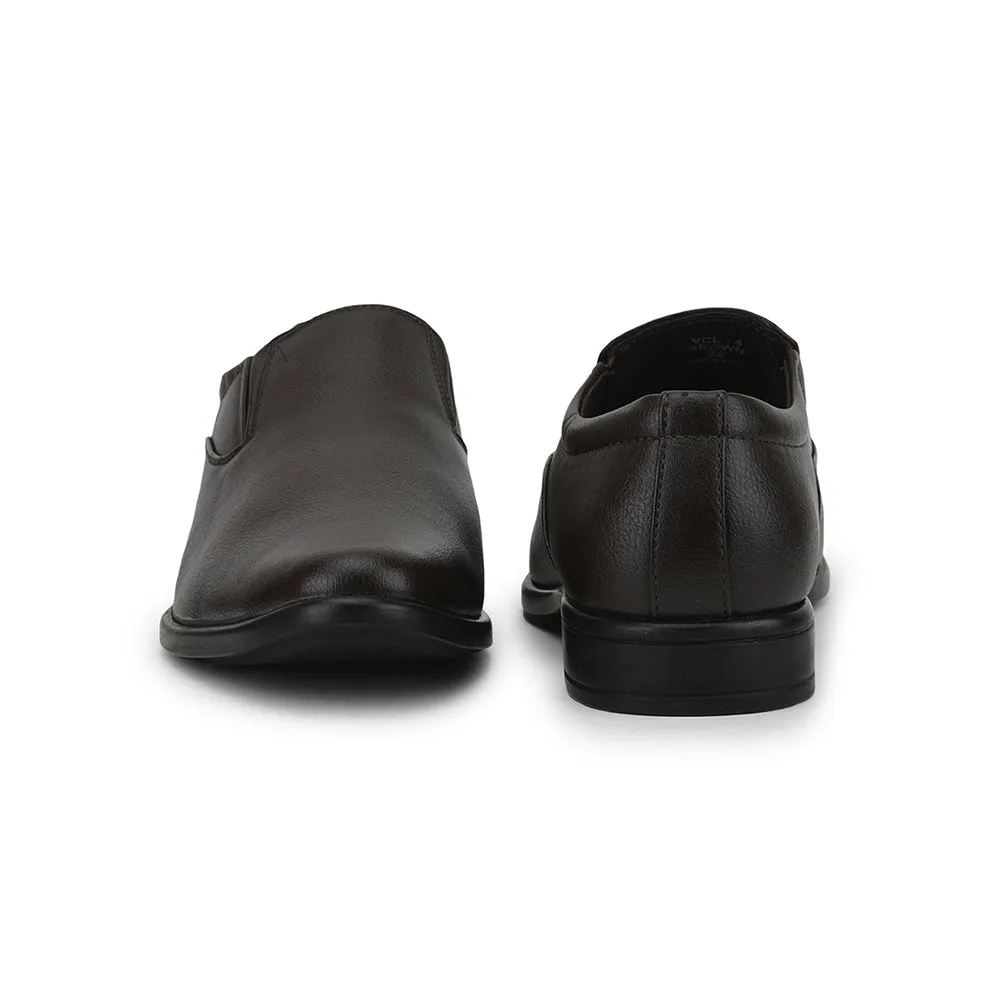 Liberty Mens Fortune Formal Brown Slip-On Shoes VCL-4