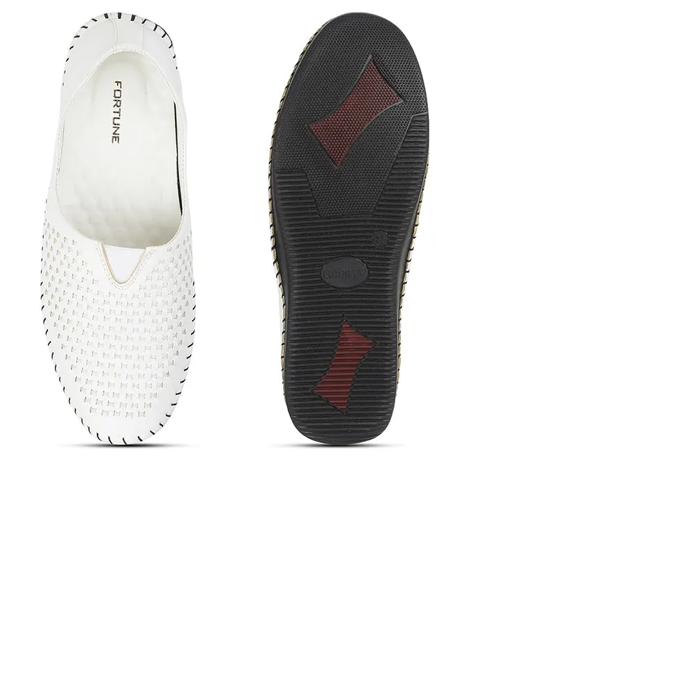 Fortune (White) Casual Mojari Loafers Shoes For Men AVN-40 By Liberty
