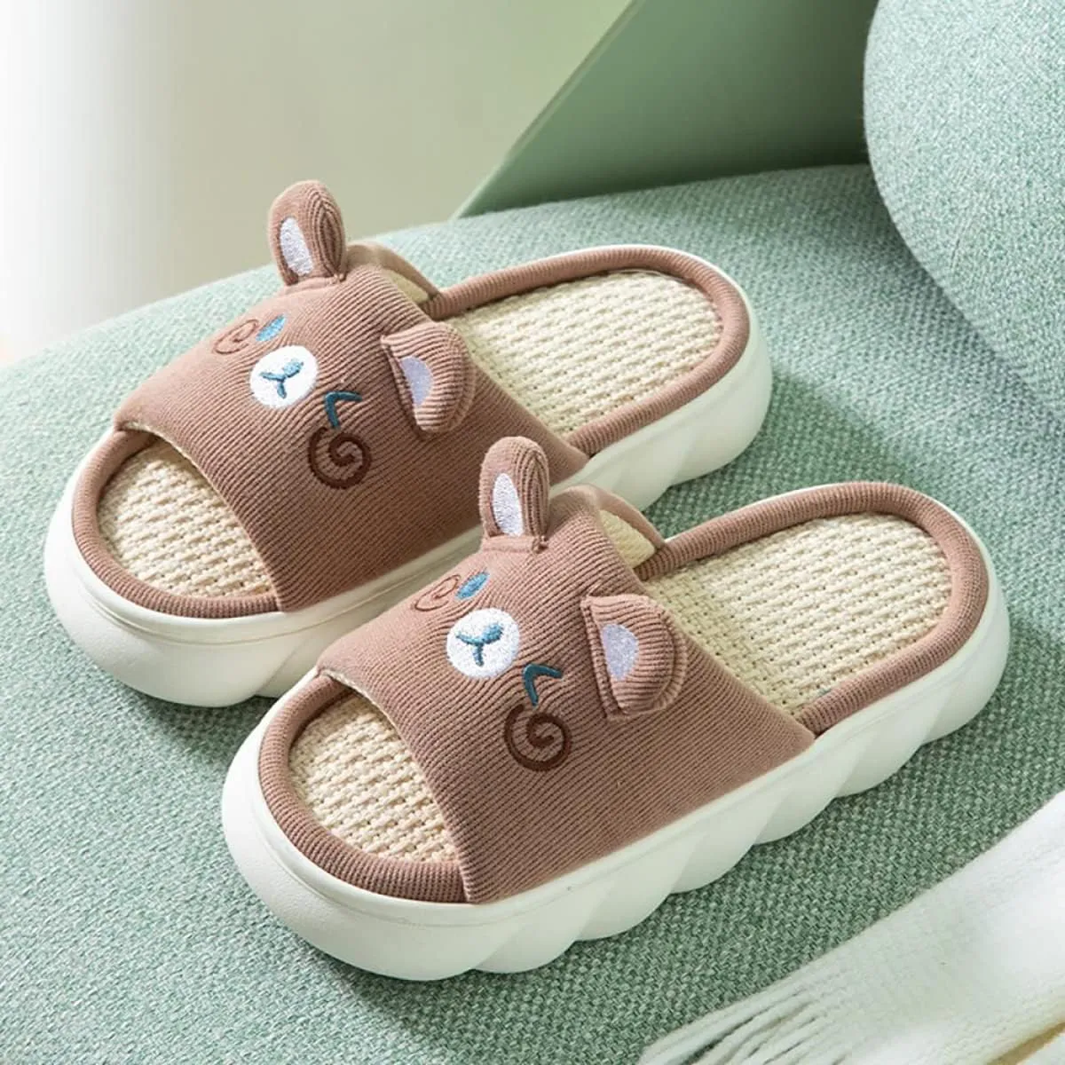 Gaolinci Cartoon Animal Shape Slippers, Womens Four Seasons Home Linen Slippers