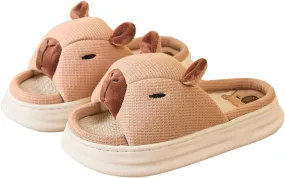 Gaolinci Cartoon Animal Shape Slippers, Womens Four Seasons Home Linen Slippers