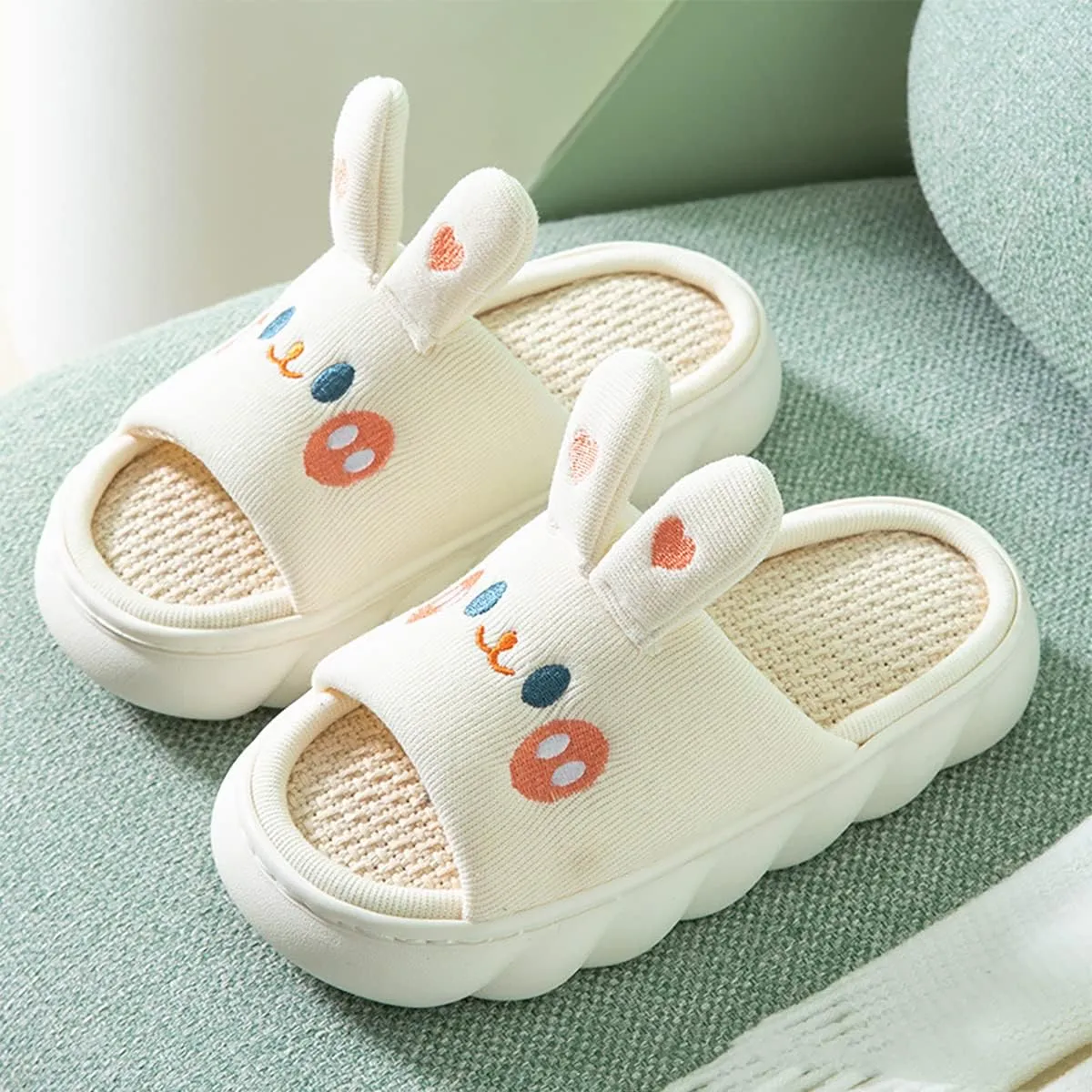 Gaolinci Cartoon Animal Shape Slippers, Womens Four Seasons Home Linen Slippers