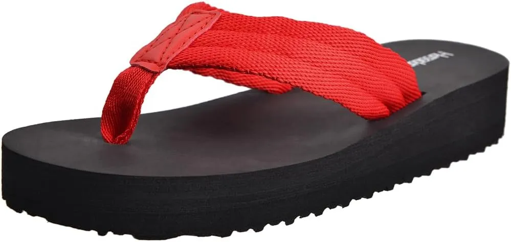 Harssidanzar Womens Platform Wedge Flip Flops Casual Summer Beach Comfortable Thong Sandals SL264US