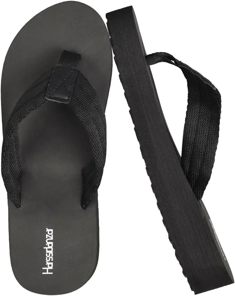 Harssidanzar Womens Platform Wedge Flip Flops Casual Summer Beach Comfortable Thong Sandals SL264US