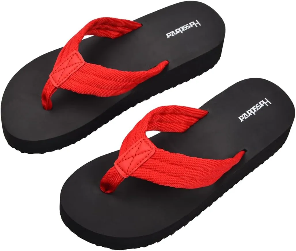 Harssidanzar Womens Platform Wedge Flip Flops Casual Summer Beach Comfortable Thong Sandals SL264US