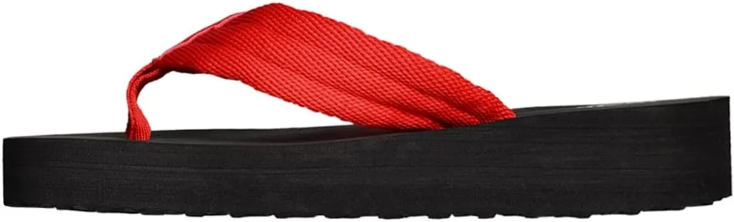 Harssidanzar Womens Platform Wedge Flip Flops Casual Summer Beach Comfortable Thong Sandals SL264US