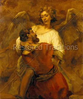 Jacob Wrestling With An Angel – Rembrandt