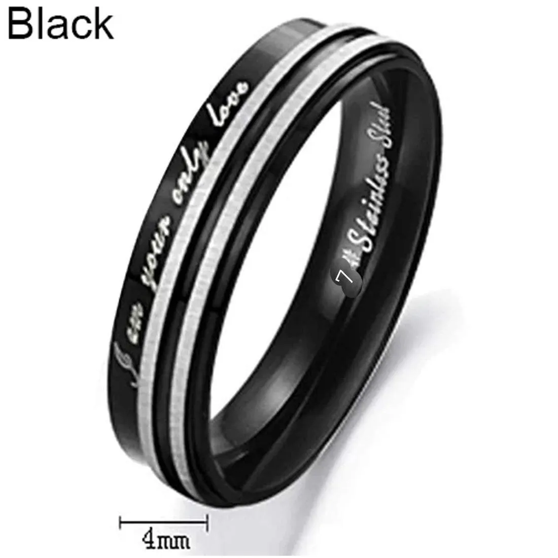 Karatcart 'You are My Only Love' Black Metal Couple Rings for Girls and Boys
