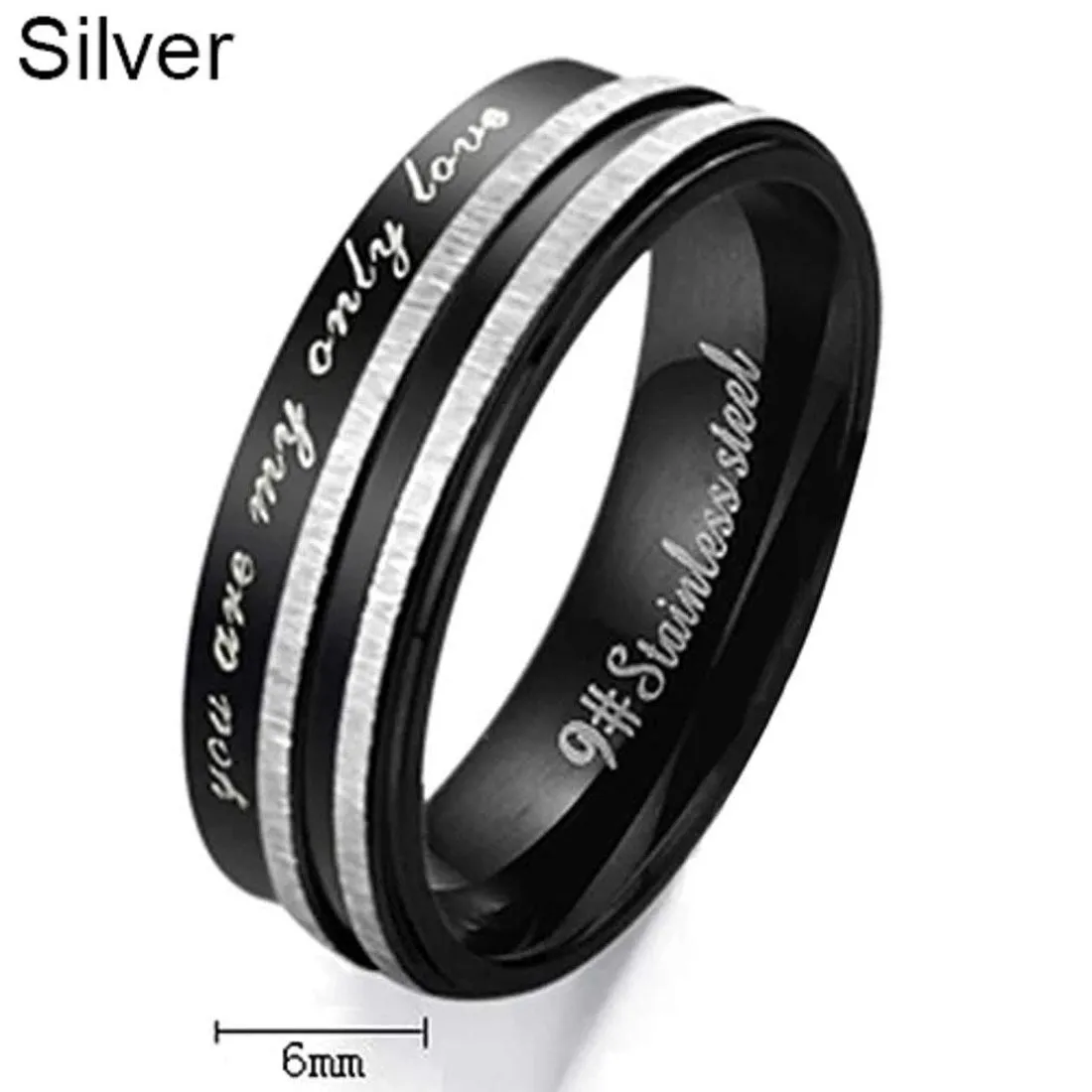 Karatcart 'You are My Only Love' Black Metal Couple Rings for Girls and Boys