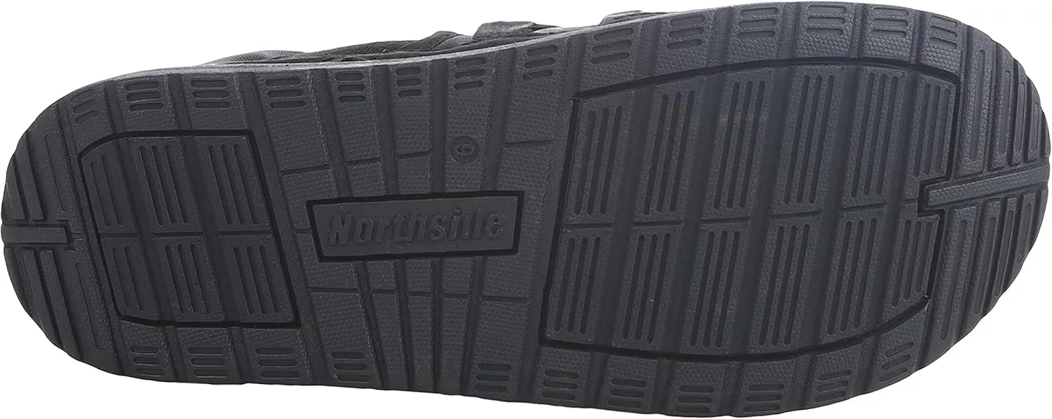 Northside Mens Rainier Mid Camp Slipper - Indoor Outdoor House Shoes Plush Slip on Outdoor High Traction Footwear