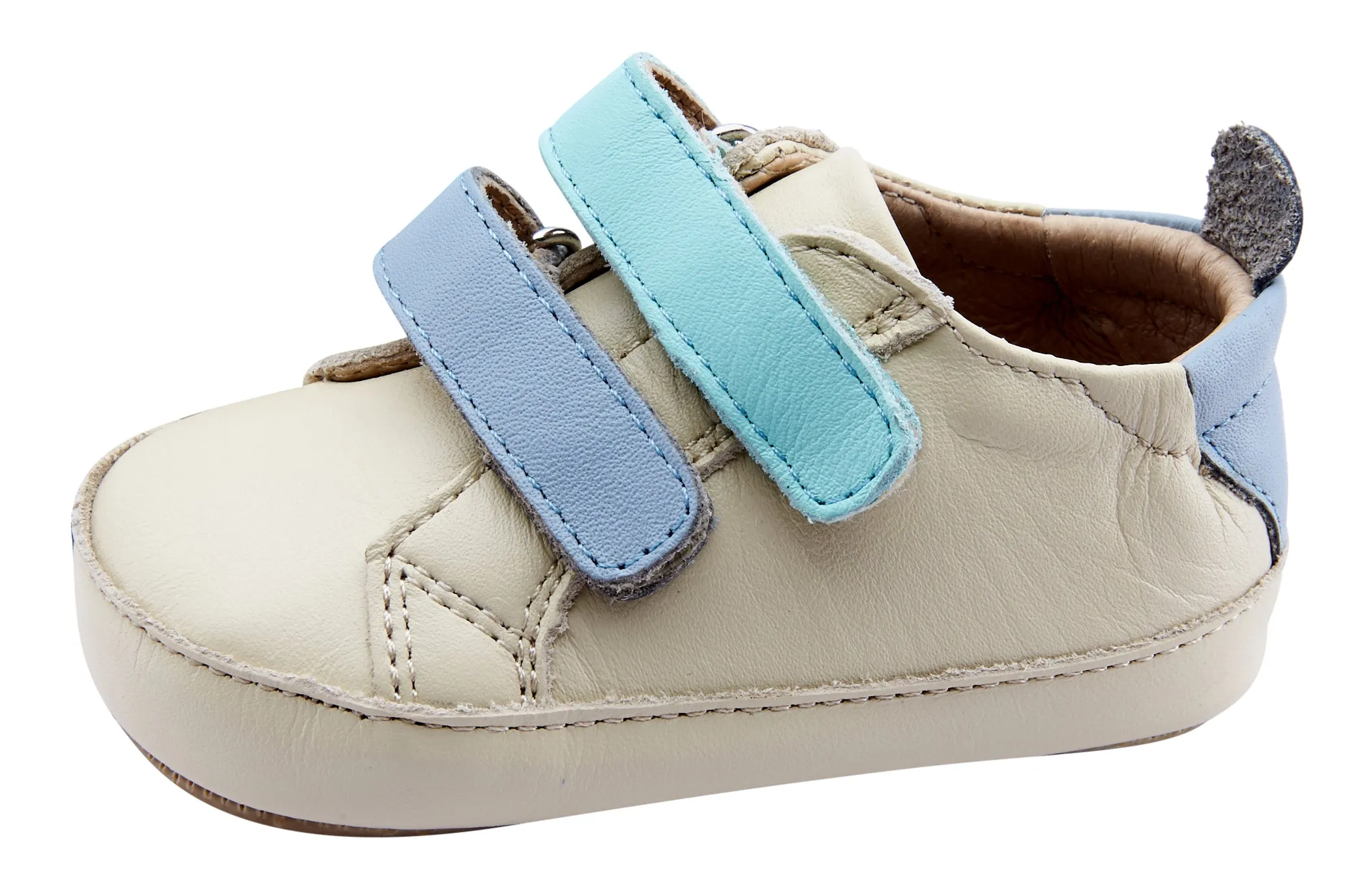 Old Soles Girl's and Boy's 0060R Baby 2 Straps Sneakers - Cream/Dusty Blue/Jade