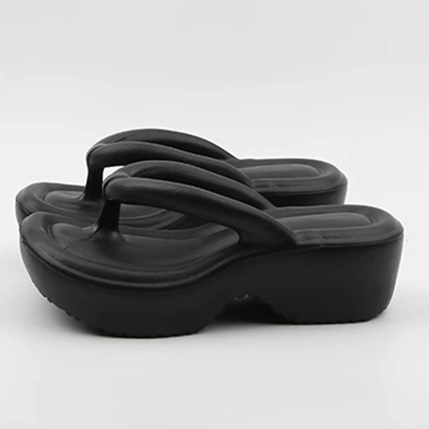 Platform Flip Flops for Women Wedge Arch Support Flip Flops Cushion Soft Rubber Midsole Platform Thong Sandals with Rubber Sole