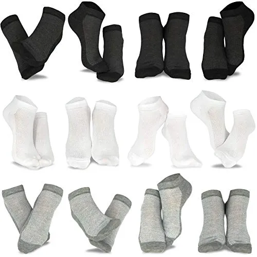 TeeHee Men's Fashion No Show/Low cut Fun Socks 12 Pairs Packs (Wht-Blk-Ht Grey)