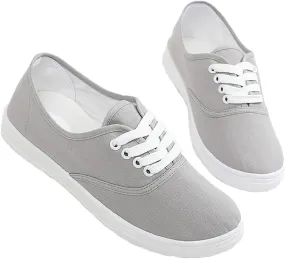 Women Canvas Sneakers Cute Walking Shoes Classic Canvas Shoes Comfort Lace Up Tennis Shoes Lightweight Textile Flats Shoes Foam Flat Shoes Biscuit Shoes