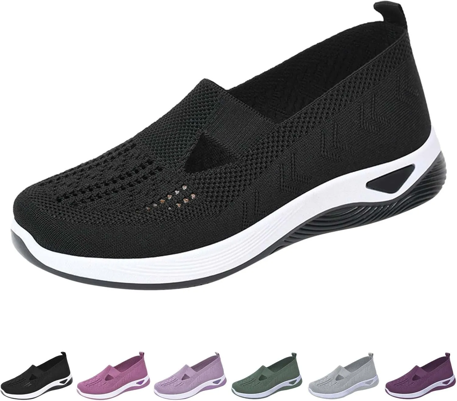 Women Walking Shoes Sock Sneakers Slip-On Breath Mens Tennis Shoes Mesh Men's Casual Shoes Women's Fashion Sneakers Black Tennis Shoe Trainers Shoe