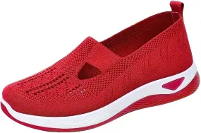 Women's Woven Orthopedic Breathable Soft Walking Running Shoes for Men Food Service Slip On Shoes Casual Fashion Sneakers Brown Tennis Shoe Trainers Shoe